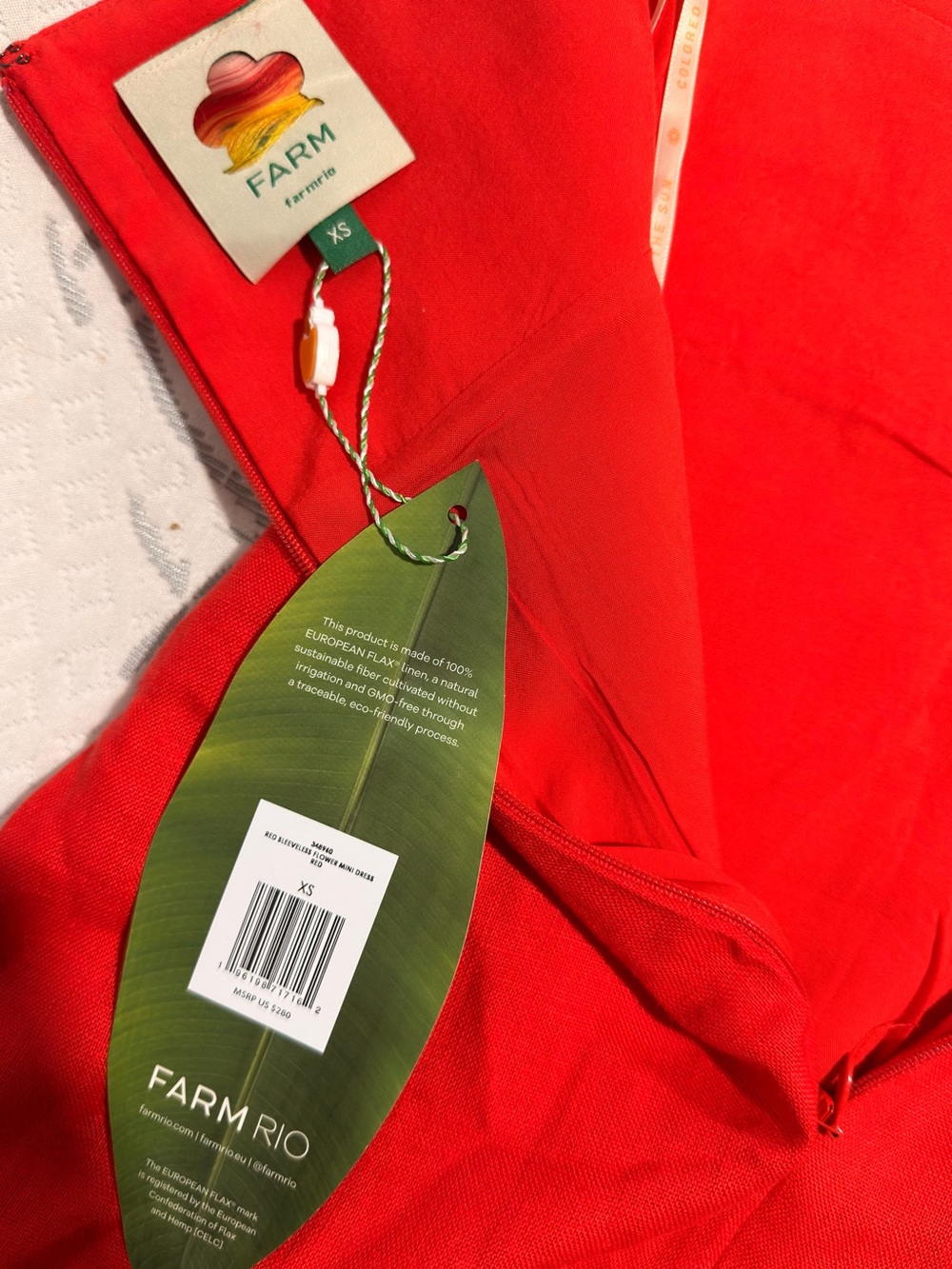 FARM Rio Red Strapless Flower Minidress - Picture 2 of 5